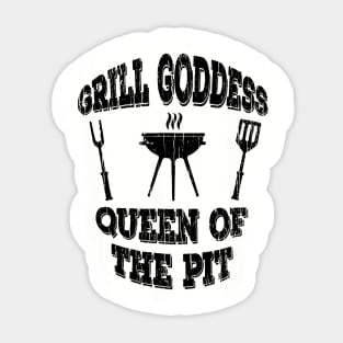 Grill Goddess Queen Of The Pit // Black Sticker